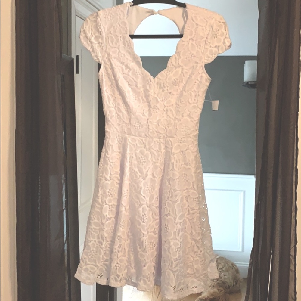 Feminine White Eyelet Dress
